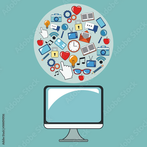 digital marketing computer internet design vector illustration eps 10