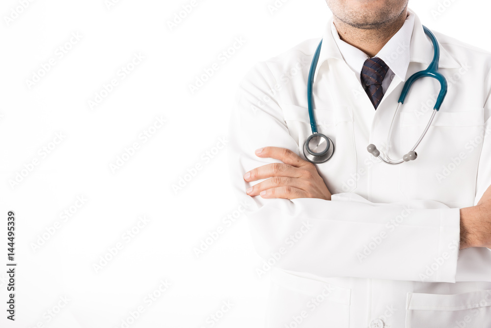 Asian male medical doctor on white background Asian male medical doctor on white background