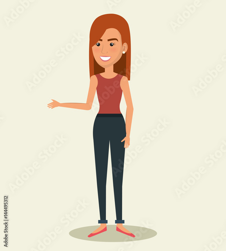 cute girl character icon