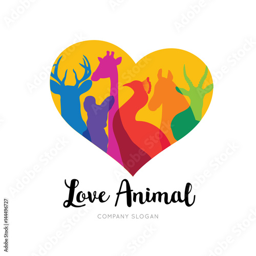 Love animal logo template