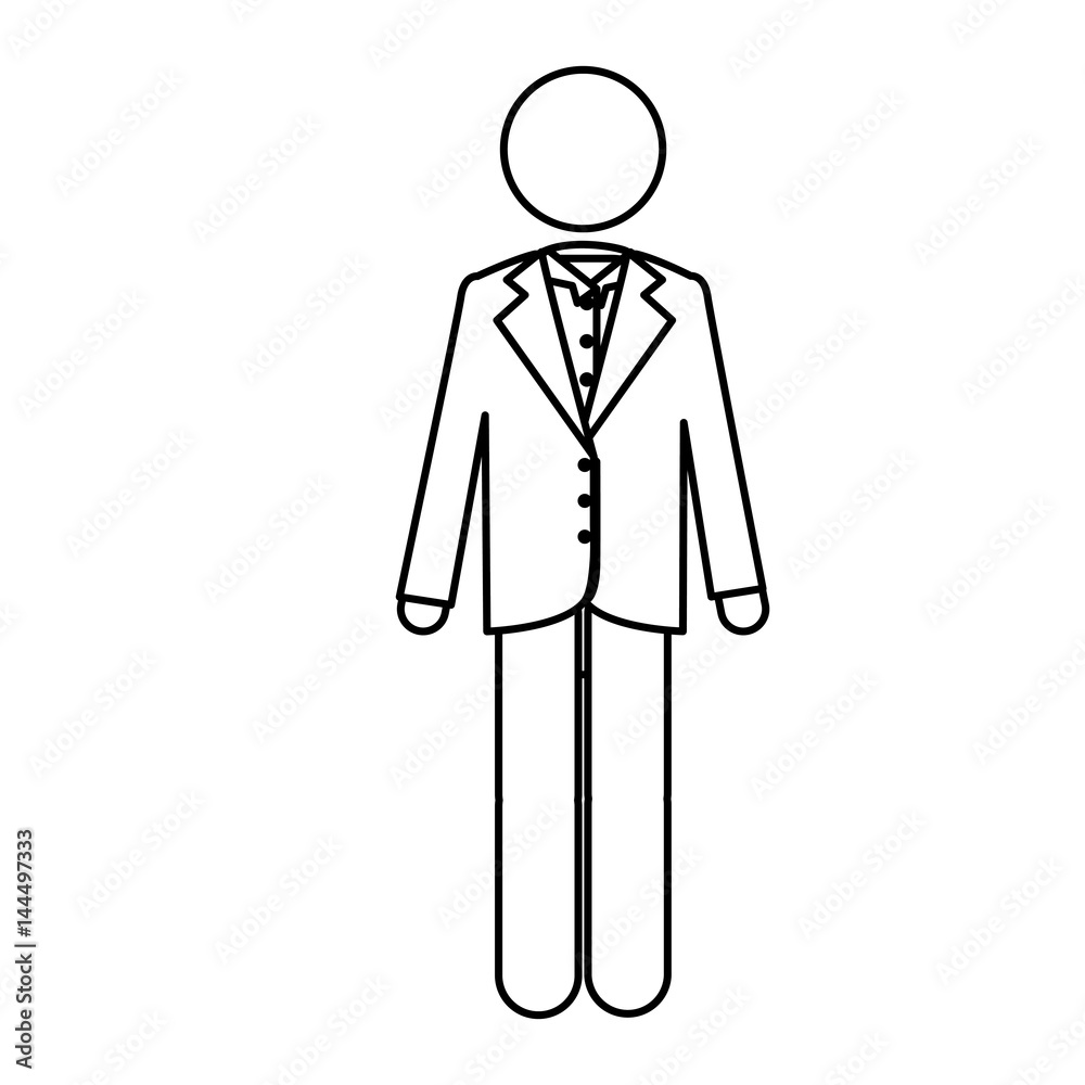 monochrome contour pictogram of man in formal suit vector illustration monochrome contour pictogram of man in formal suit vector illustration
