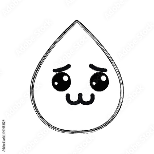 silhouette kawaii nice shy drop water
