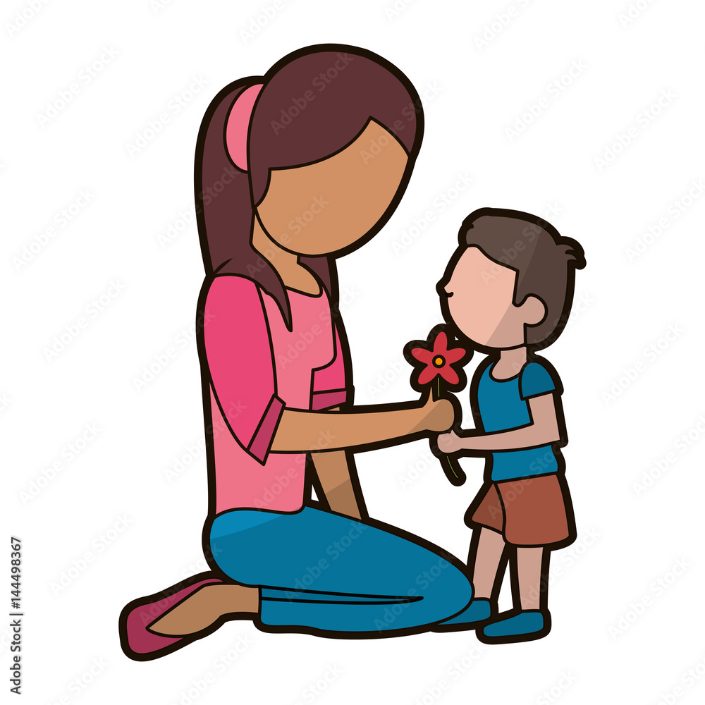 son gift flower mother image vector illustration eps 10 son gift flower mother image vector illustration eps 10