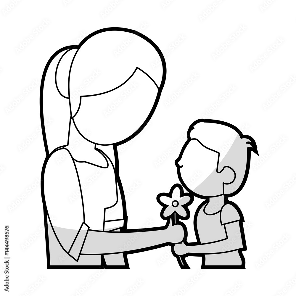 son gift flower mother image vector illustration eps 10 son gift flower mother image vector illustration eps 10