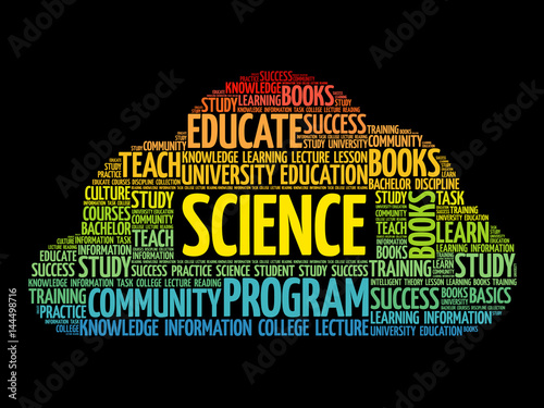 SCIENCE word cloud collage, education concept background