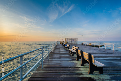 The fishing pier at sunrise in Ventnor City  New Jersey.