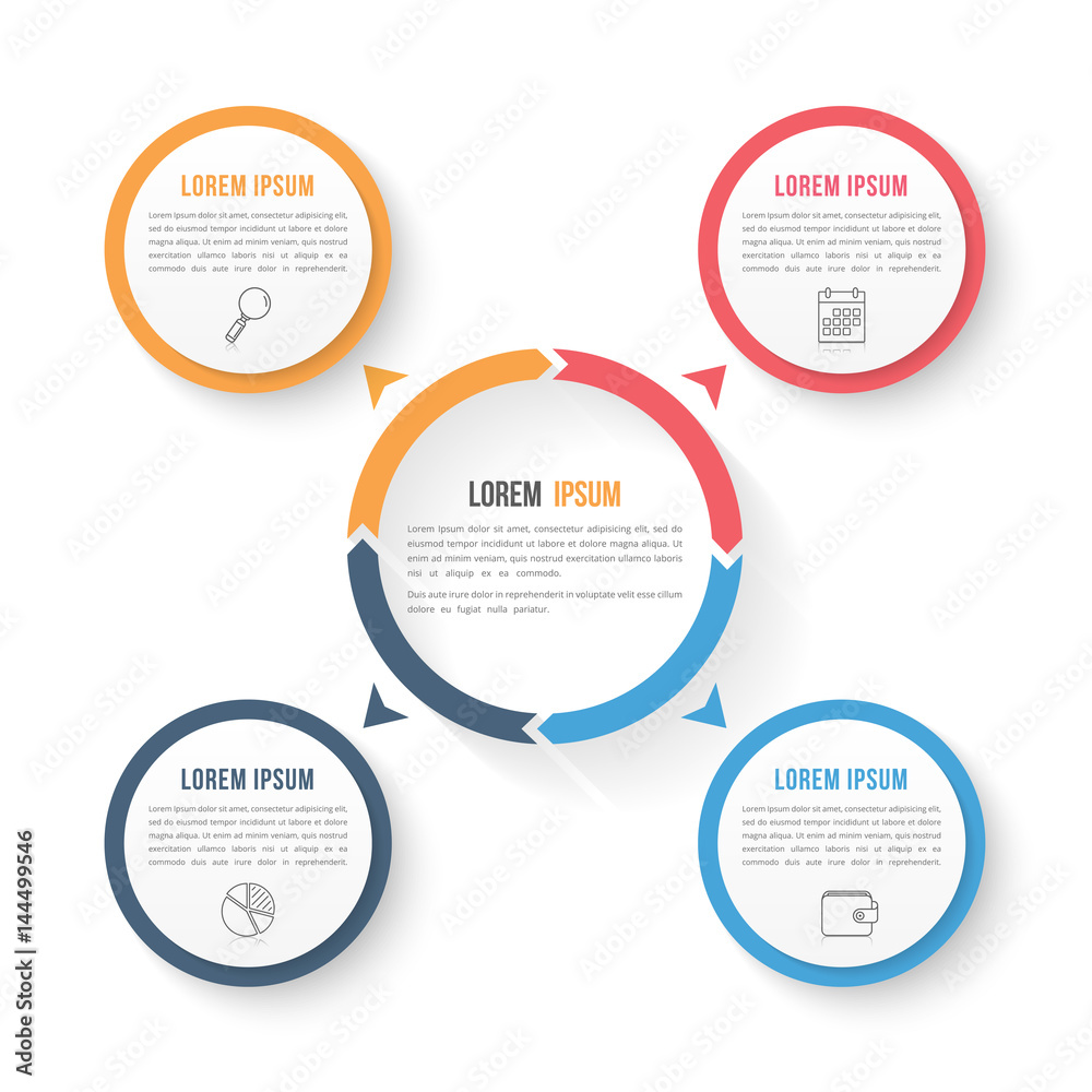 Circle Infographic Template with Three Elements Circle Infographic Template with Three Elements