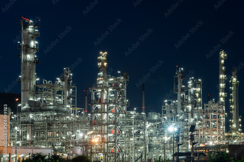 Oil Industry Refinery factory heavy industry at night