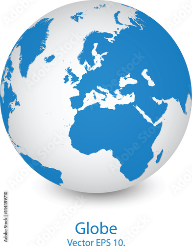 World Map and Globe Detail, Vector Illustration EPS 10.