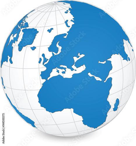 World Map and Globe Detail, Vector Illustration EPS 10.