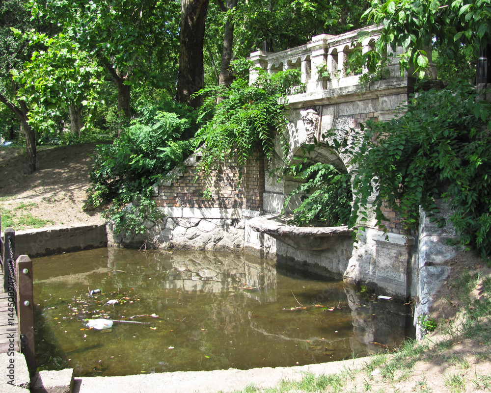 Pond in the park near Vajdahunyad Castle in Budapest Pond in the park near Vajdahunyad Castle in Budapest