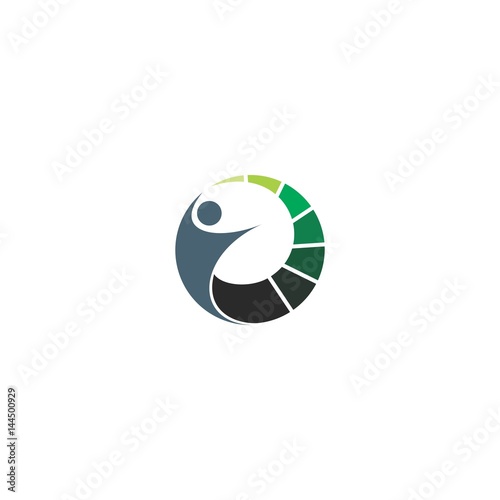 abstract green circle people healthcare