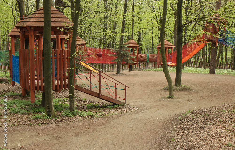 Color children playground in the open air.Truskavets.Ukraine Color children playground in the open air.Truskavets.Ukraine
