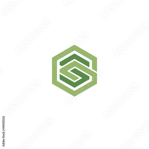 abstract square letter g s for financial logo