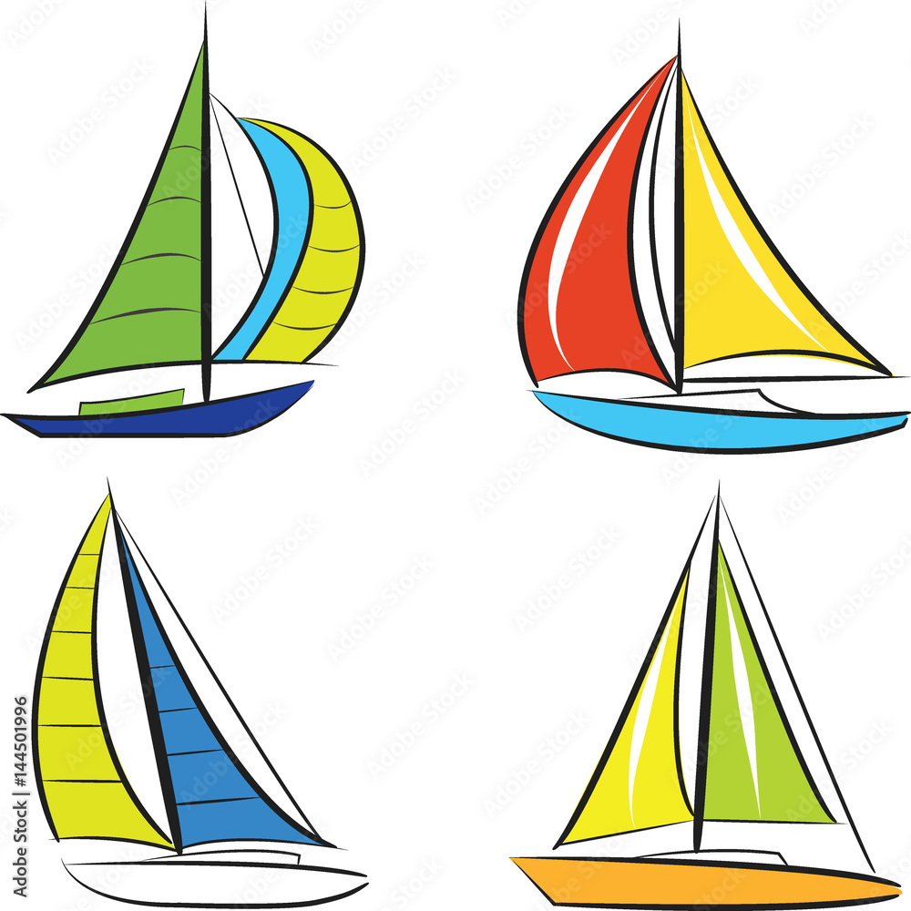  Sailing boats vector