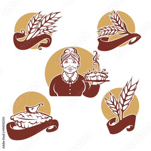vector collection of logo, symbols, labels and emblems for your bakery