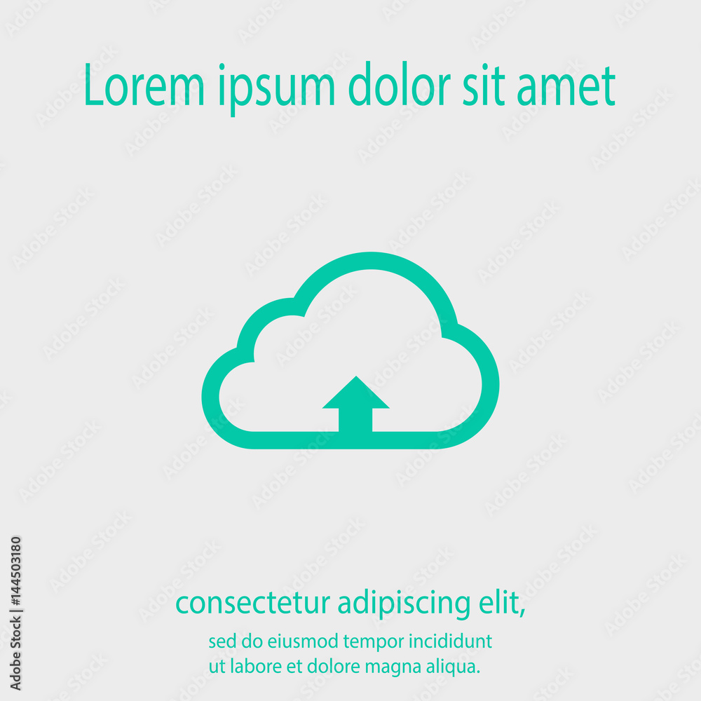 This image represents a cloud upload illustration icon, vector illustration. Flat design style This image represents a cloud upload illustration icon, vector illustration. Flat design style