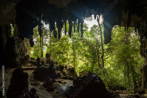 Inside Niah Painted Cave  one of the caves in Niah National Park  Borneo  Sarawak  Malaysia