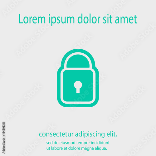 lock icon, vector illustration. Flat design style