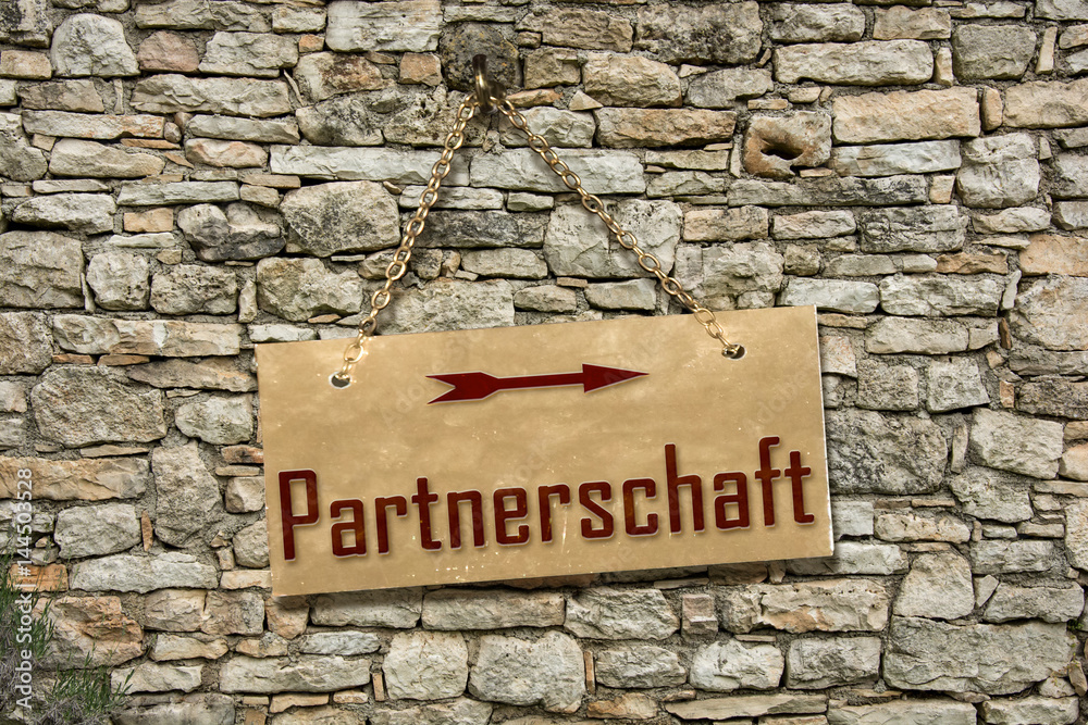 Fototapeta premium Schild 235 - Partnerschaft