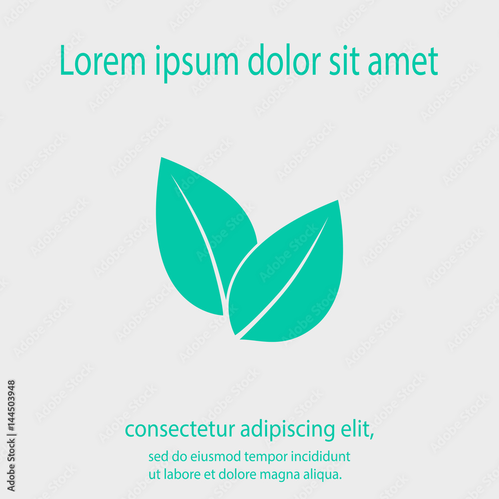 Leaf icon, vector illustration. Flat design style 