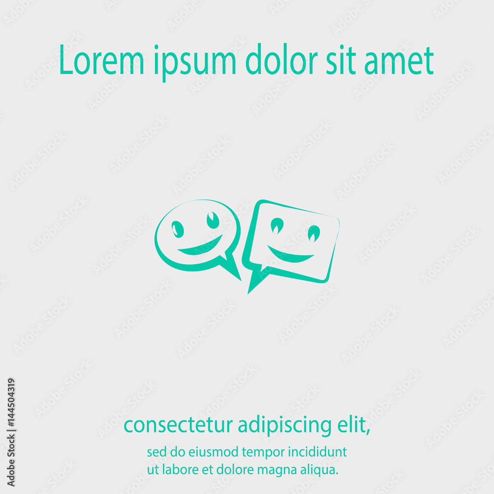 Obraz premium smile talking bubble icon, vector illustration. Flat design style