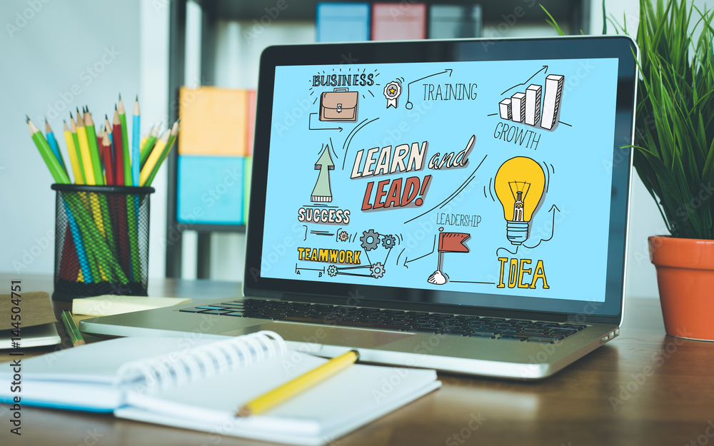 Learn and Lead Concept on Tablet PC Screen Learn and Lead Concept on Tablet PC Screen