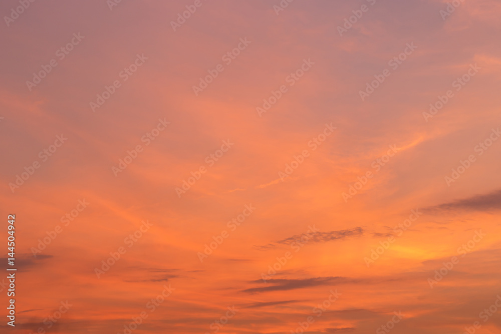 Red cloud over sky in sunset time