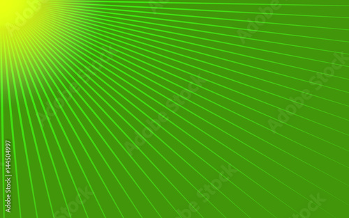 Abstract spring vintage background. Sun with divergent rays on a green background. Vector illustration.