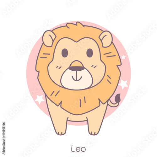 cute leo symbol cartoon