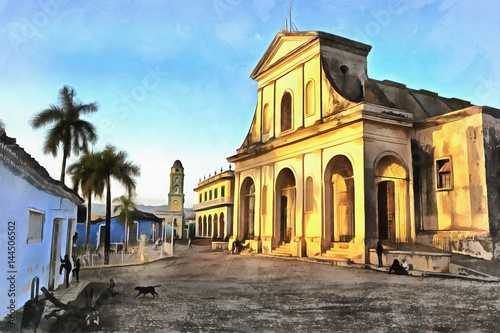 Photography Colorful painting of Trinidad church