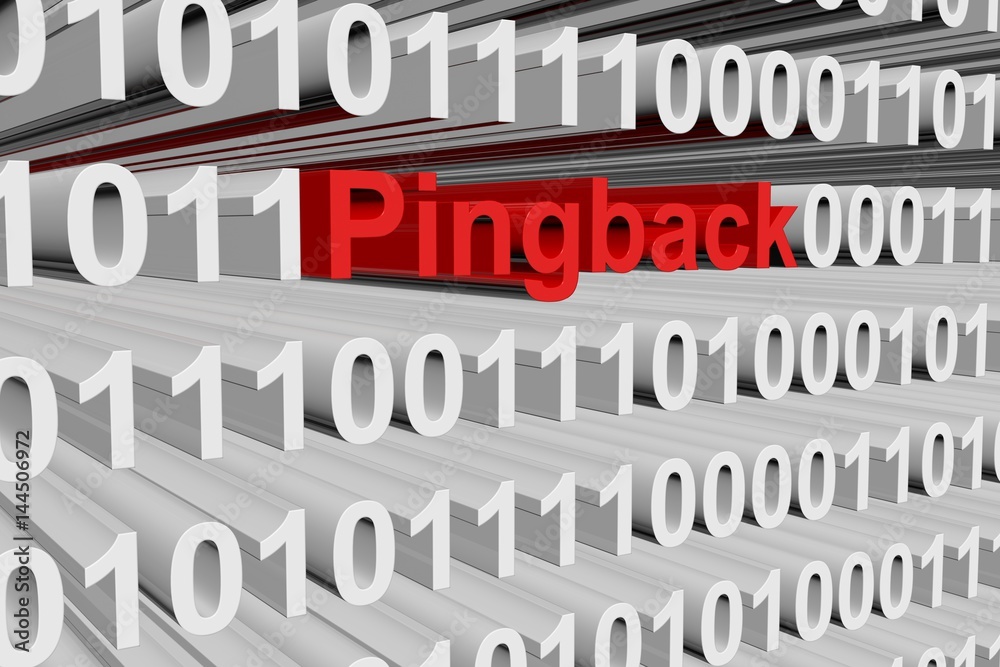 Pingback represented in a binary code 3D illustration