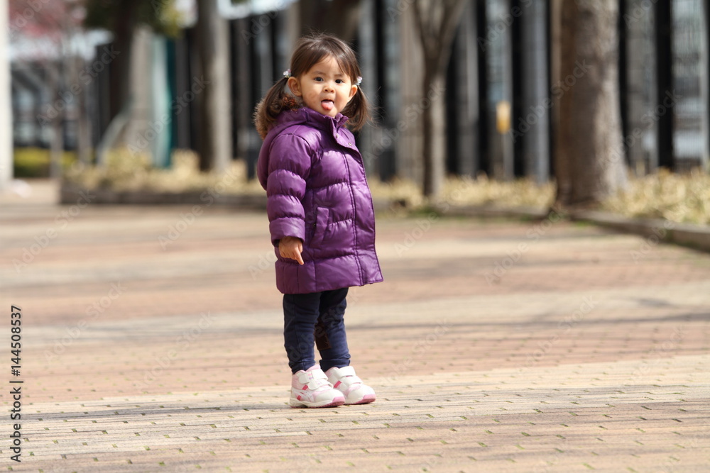 smiling Japanese girl (2 years old) (winter cloth) smiling Japanese girl (2 years old) (winter cloth)