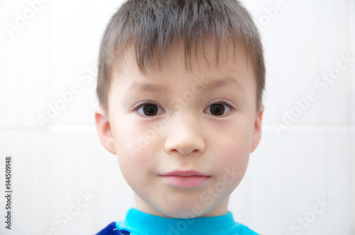 Boy portrait, cute smiling adorable face