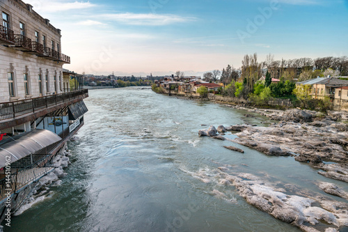 View on the river Rioni in Kutaisi, Georgia photo