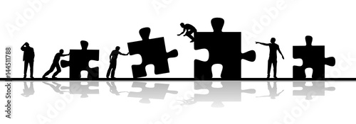 Silhouette Puzzle Baustelle