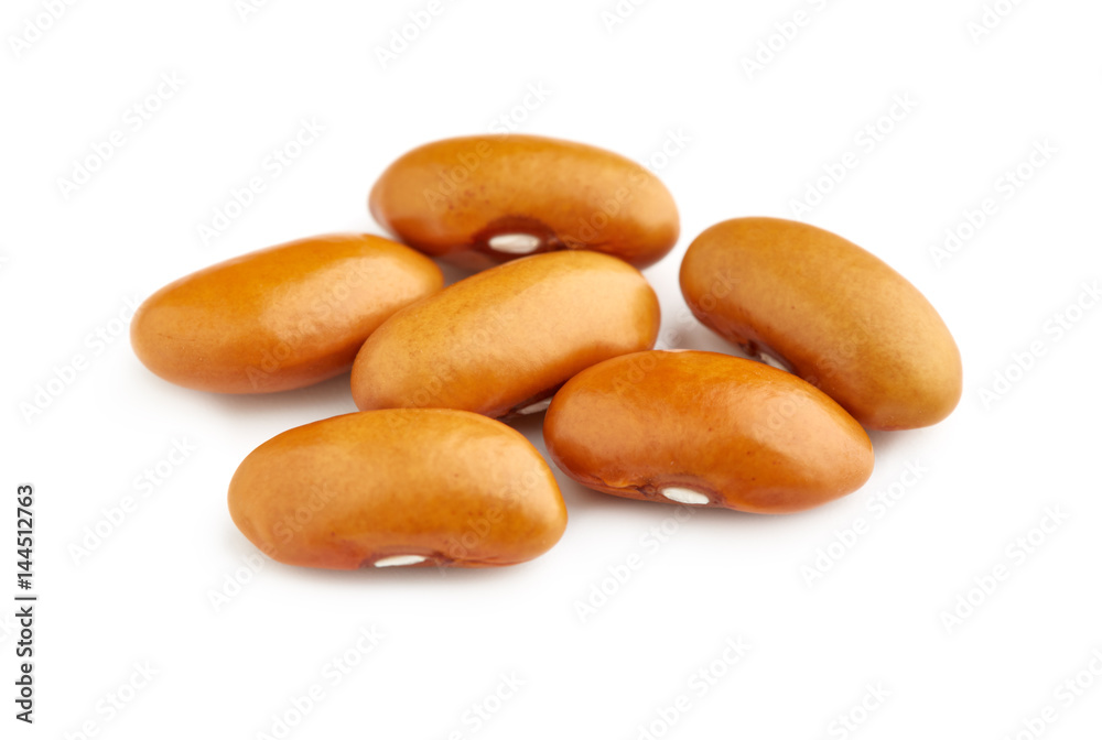 Yellow kidney bean isolated on white background. Yellow kidney bean texture background. A large bean with a subtle sweet flavor and soft texture. Beans. Proper nutrition. Vitamins. Healthy food.