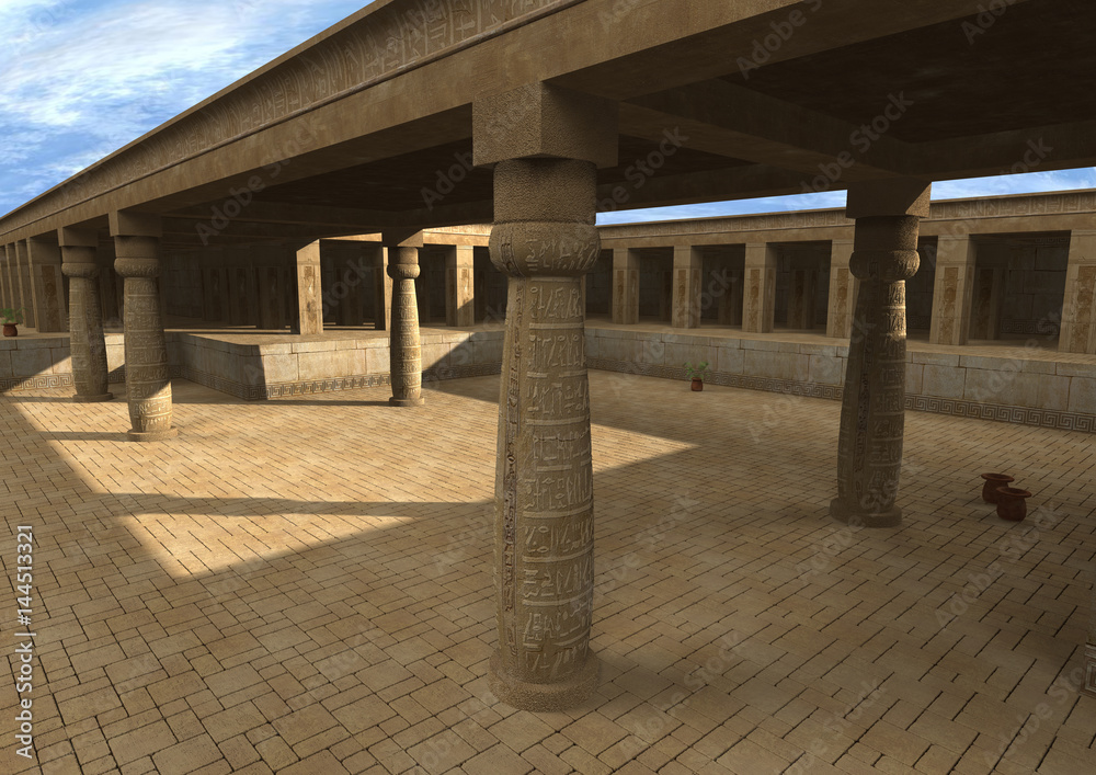 3D Illustration Egyptian Palace