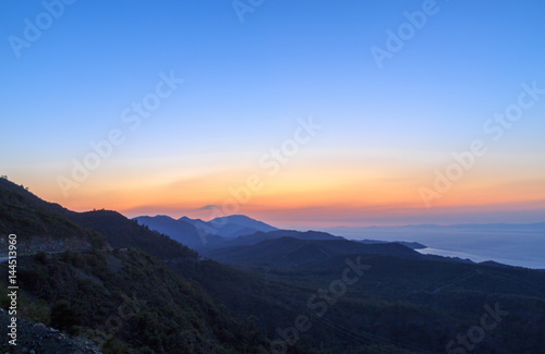 Datca mountain during sunset