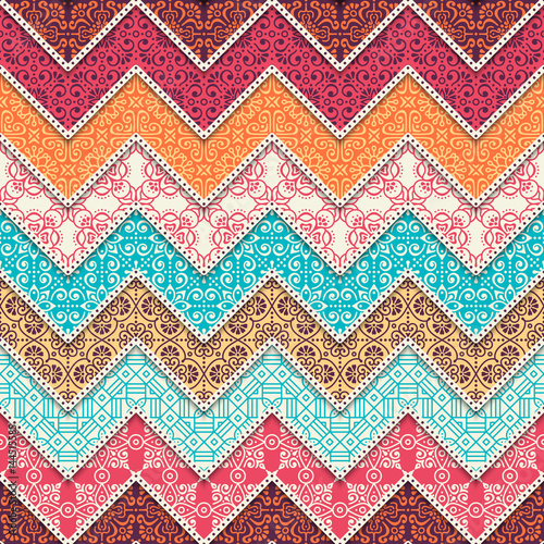 Ethnic floral seamless pattern