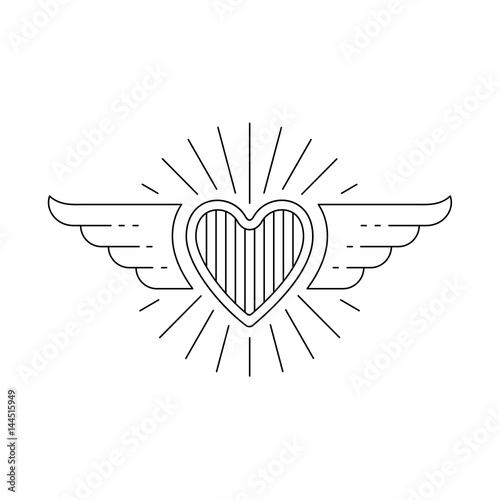Heard with wings retro emblem