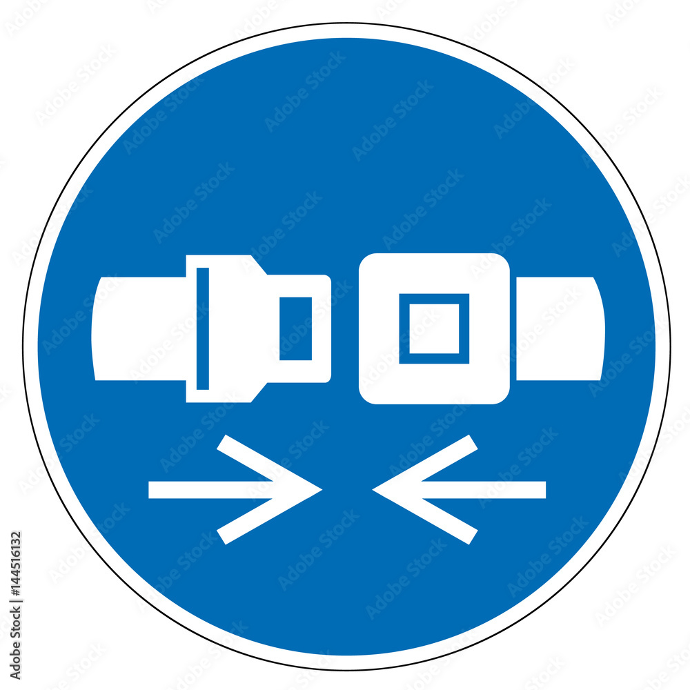 Gebotsschild M020 Gurt anlegen nach ASR 1.3 Stock-Vektorgrafik | Adobe ...