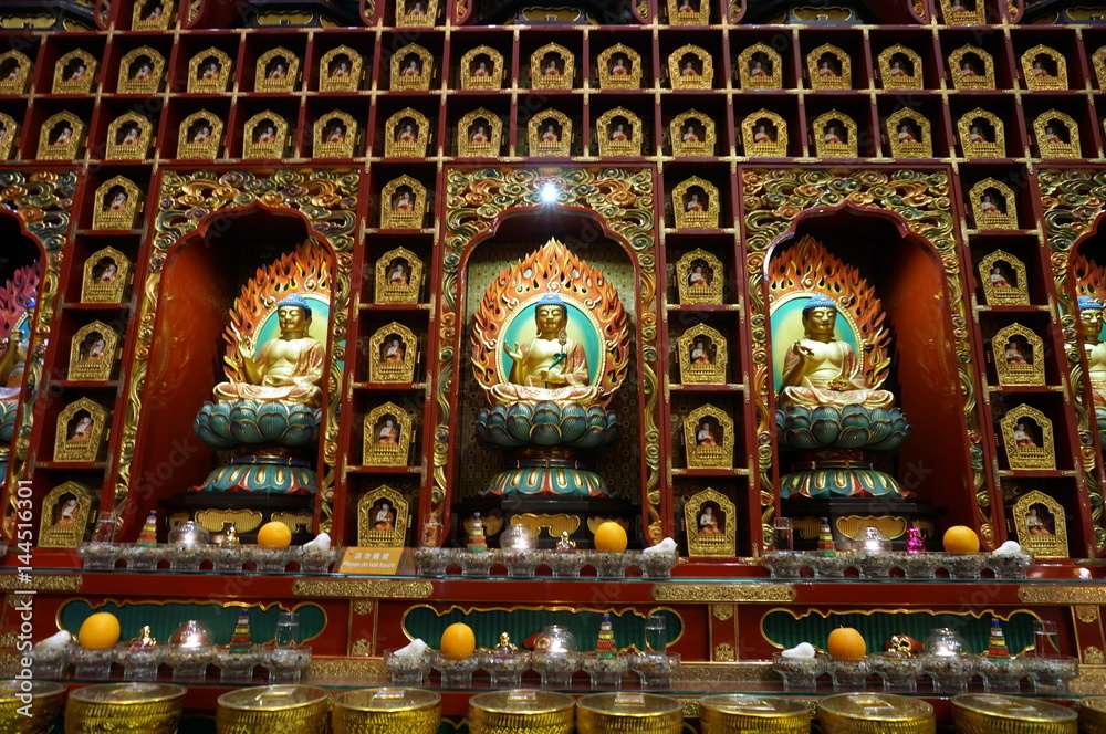 Buddhist temple statues