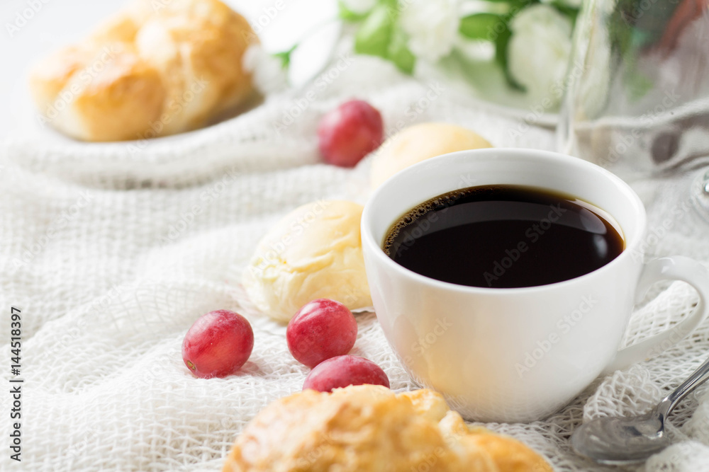 breakfast with coffee and bread breakfast with coffee and bread
