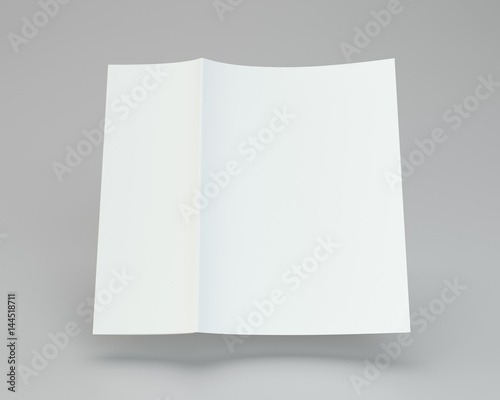 Folded white paper page sheet texture. 3d rendering.