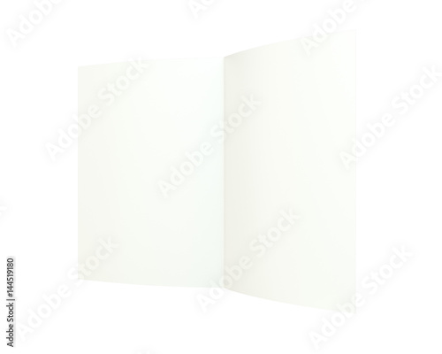 Folded paper page sheet texture. 3d rendering. white background