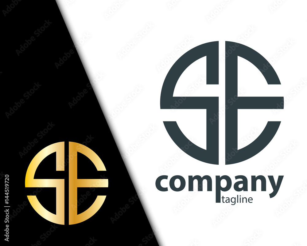 Initial Letter SE With Linked Circle Logo