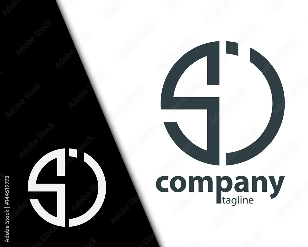 Obraz premium Initial Letter SJ SI With Linked Circle Logo
