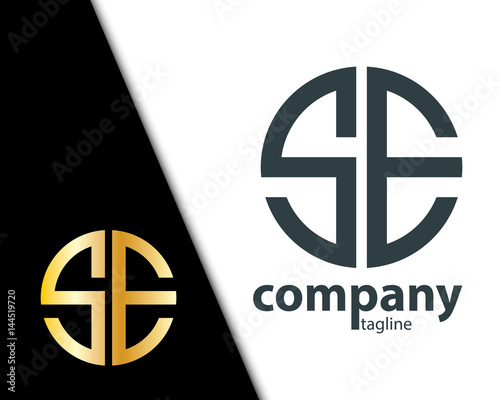 Initial Letter SE With Linked Circle Logo