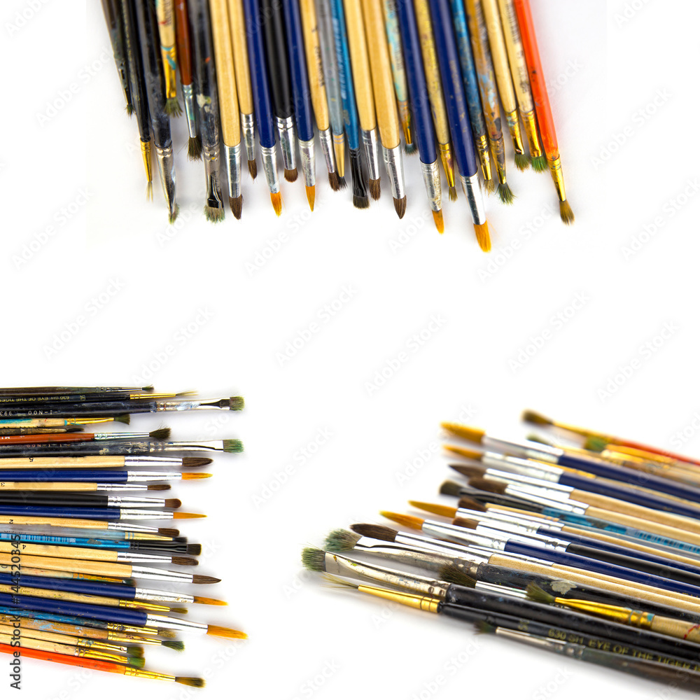 paint brushes with empty glass